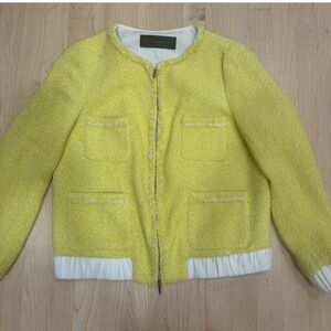 Zara Yellow Tweed Blazer